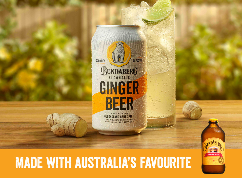 Alcoholic ginger beer can poured in a glass
