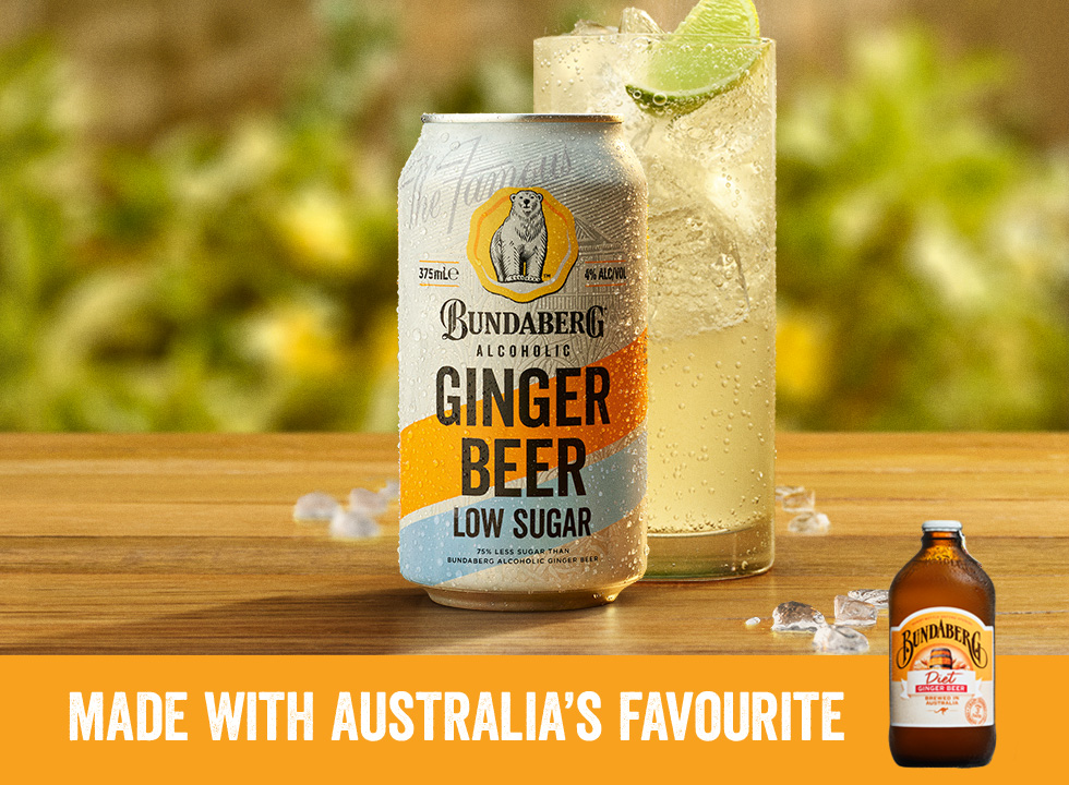 Alcoholic ginger beer low sugar can poured in a glass